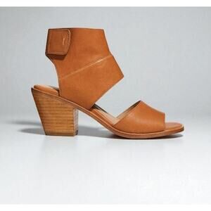 EILEEN FISHER Arts Ankle Cuff Leather Sandals Sz 10 Brown Stylish City Soft NWOB